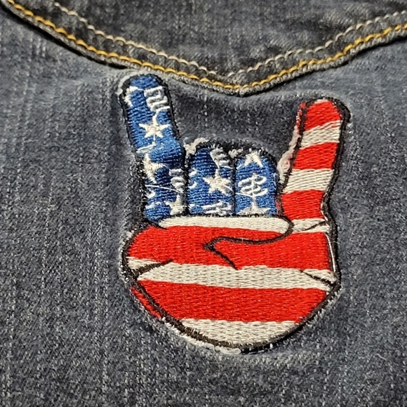 Sz 24 ROCAWEAR Vintage Classic Fit Blue Dark Wash Embroidered Sequins USA - Picture 6 of 9